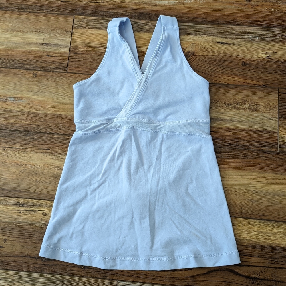 lululemon athletica White Tank Top with Cross-Back Detail